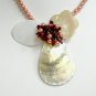 Handmade Natural Sea Shell Pendant with Pearl Necklace