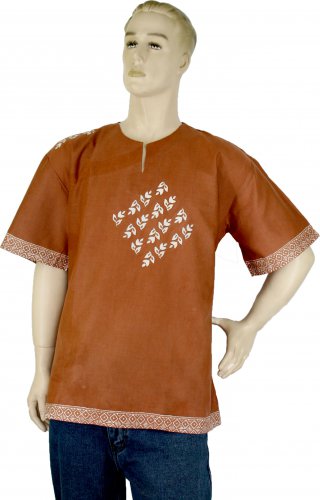 Eco-friendly Natural Dyed Batik Short Sleeves Shirt
