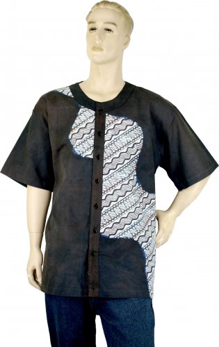 Eco-friendly Natural Dyed Batik Short Sleeves Shirt