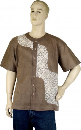 Eco-friendly Natural Dyed Batik Short Sleeves Shirt