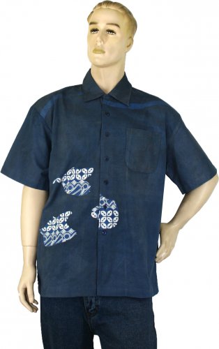Eco-friendly Natural Dyed Batik Short Sleeves Shirt