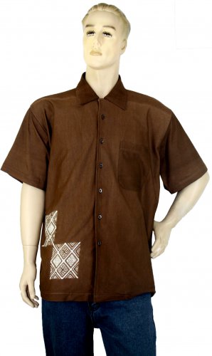 Eco-friendly Natural Dyed Batik Short Sleeves Shirt