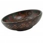 Hand-crafted Wooden Bowl with Batik Motives (17cm Diameter)