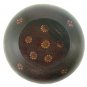 Hand-crafted Wooden Bowl with Batik Motives (17cm Diameter)