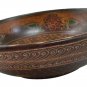 Hand-crafted Wooden Bowl with Batik Motives (21cm Diameter)
