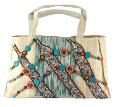 Sinamay Native Tote Bag with Quirky Beadings