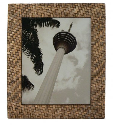 Hand-crafted Natural Woven Bamboo Picture Frame Two-ways (8"x10" or 10"x8") Without Stand