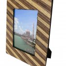 Hand-crafted Natural Cocostick Zebra Picture Frame Two-ways (5"x7" or 7"x5") with Stand