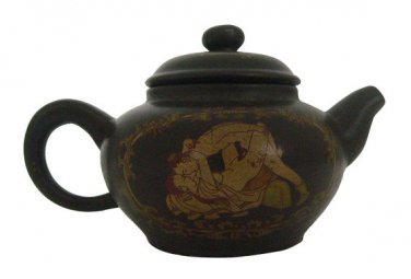 Vintage Hand-crafted Oriental Yixing Clay Teapot - Ancient Chinese Erotic Art (6 oz)