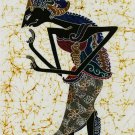 Original Batik Art Painting on Cotton Fabric, 'Wayang Kulit' By Khairy (45cm X 75cm)