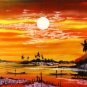 Original Batik Art Painting on Cotton Fabric, 'Scenery' Special Edition By Musa (90cm X 75cm)