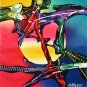 Original Batik Art Painting on Cotton Fabric, 'Abstract' By Malek (30cm X 30cm)