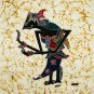 Original Batik Art Painting on Cotton Fabric, 'Wayang Kulit' By Khairy (45cm X 50cm)