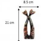 Hand-crafted Wood Figurine with Batik Motives, loving couple cats