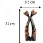 Hand-crafted Wood Figurine with Batik Motives, loving couple cats