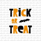 Trick or Treat with Bat Digital File Download (svg, dxf, png, jpeg)