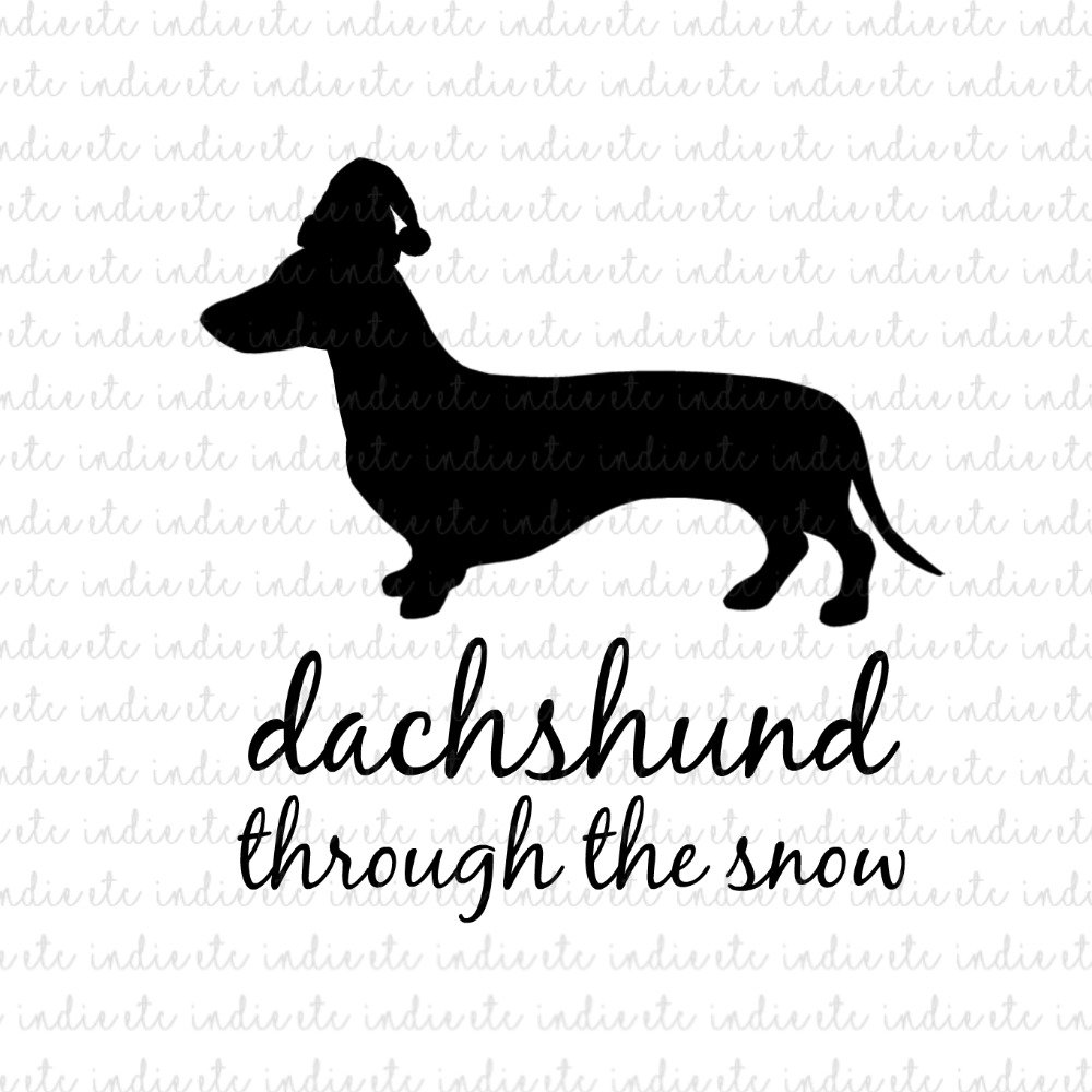 Download Dachshund Through The Snow with Santa Hat Digital File ...