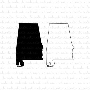 Alabama State Solid And Outline Digital File Download Svg Dxf Png Jpeg