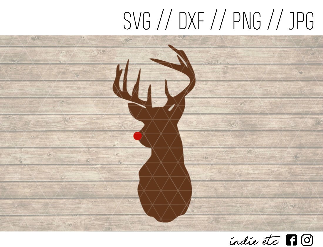Rudolph Digital Art File Download (svg, png, dxf, jpg, cut file, template)