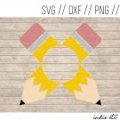 Monogram Pencil Digital Art File Download (svg, png, dxf, jpg, cut file, template)