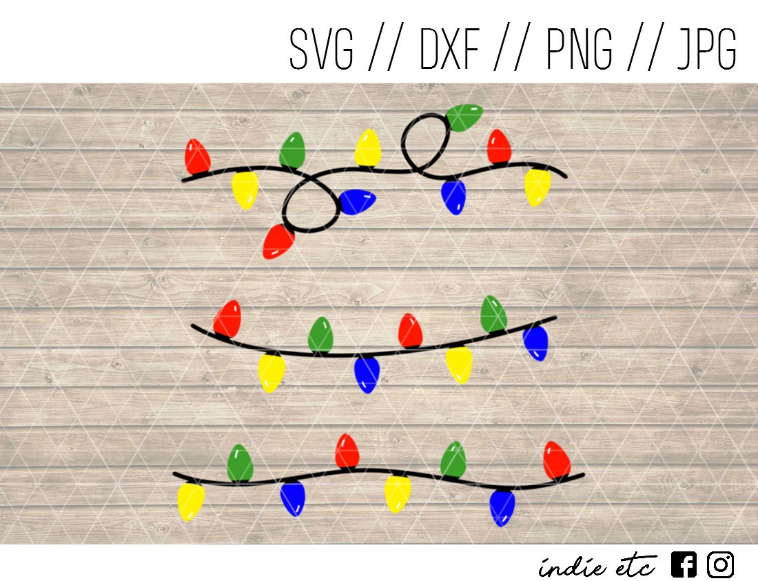 Christmas Lights Digital Art File Download Hand Drawn (svg, png, dxf, jpg, cut file)