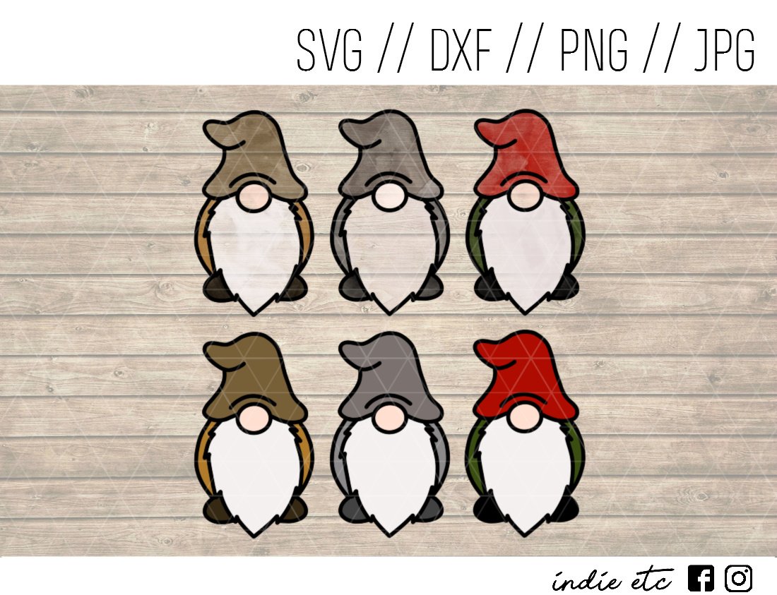 Gnomes Digital Art File Download Hand Drawn (svg, png, dxf, jpg, cut file)