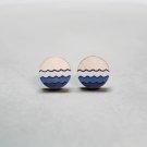 Ocean Wave Earrings (Hand Painted Earrings, Beach Earrings, Minimal Earrings, Wood Earrings)