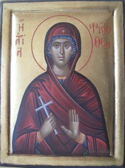 Saint Philothei Byzantine Handpainted Icon
