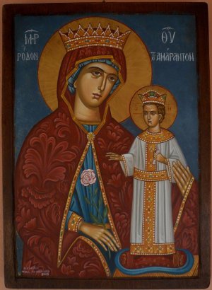 Virgin Mary & Jesus Christ Byzantine Hagiography Icon