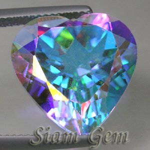17.4ct. BEAUTIFUL NATURAL RAINBOW MYSTIC NEPTUNE TOPAZ HEART