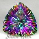 7.4 ct. AMAZING PEACOCK RAINBOW MYSTIC NEPTUNE TOPAZ TRILLION