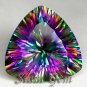 7.4 ct. AMAZING PEACOCK RAINBOW MYSTIC NEPTUNE TOPAZ TRILLION