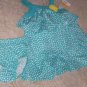 Infant Girl's Sz 6 Mo Adorable Turquoise Blue & White Polka Dot Happy Dress