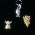 3 Angels  -  2 pins and 1 Keychain A Combo of Silver & Goldtones FREE S&H
