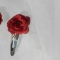 Mini Red Rose Jeweled Snap Clips