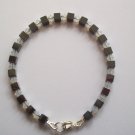 Art Deco Inspired Hematitie & Swarovski Crystal Bracelet - White Frost