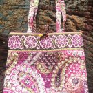 Vera Bradley BUTTON LOOP Tote in VERY BERRY PAISLEY, Super Pre Owned Condition