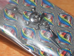 Skull with Lightening Bolt Charm 105