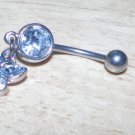 Butterfly White CZ Covered Navel 202