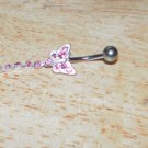 Small Butterfly Pink with Tail Navel 204