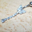 Small Butterfly White with Tail Navel 204