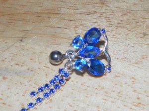 Reverse Blue Butterfly Double Tail Navel 205