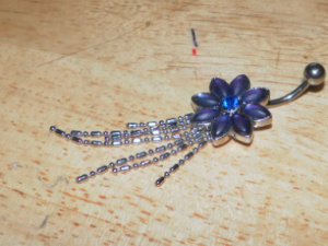 Pretty Long Flower Dangle Purple Navel 210