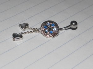 Flat Disk Blue Flower Navel 407