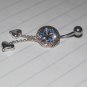 Flat Disk Blue Flower Navel 407
