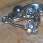 Gem Dangle Butterfly in Rainbow Navel 35