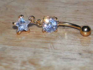 CZ Star Dangle Navel 142