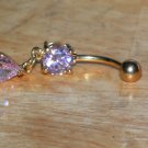 Pink Pear Cut Gem Navel 150