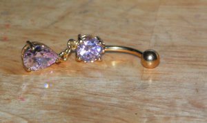 Pink Pear Cut Gem Navel 150