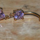 CZ Square Pink Large Navel 151
